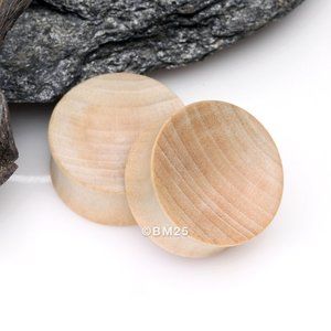 *6 Gauge*  Pair of Concave Crocodile Wood Double Flared Plugs ~Brand New!~